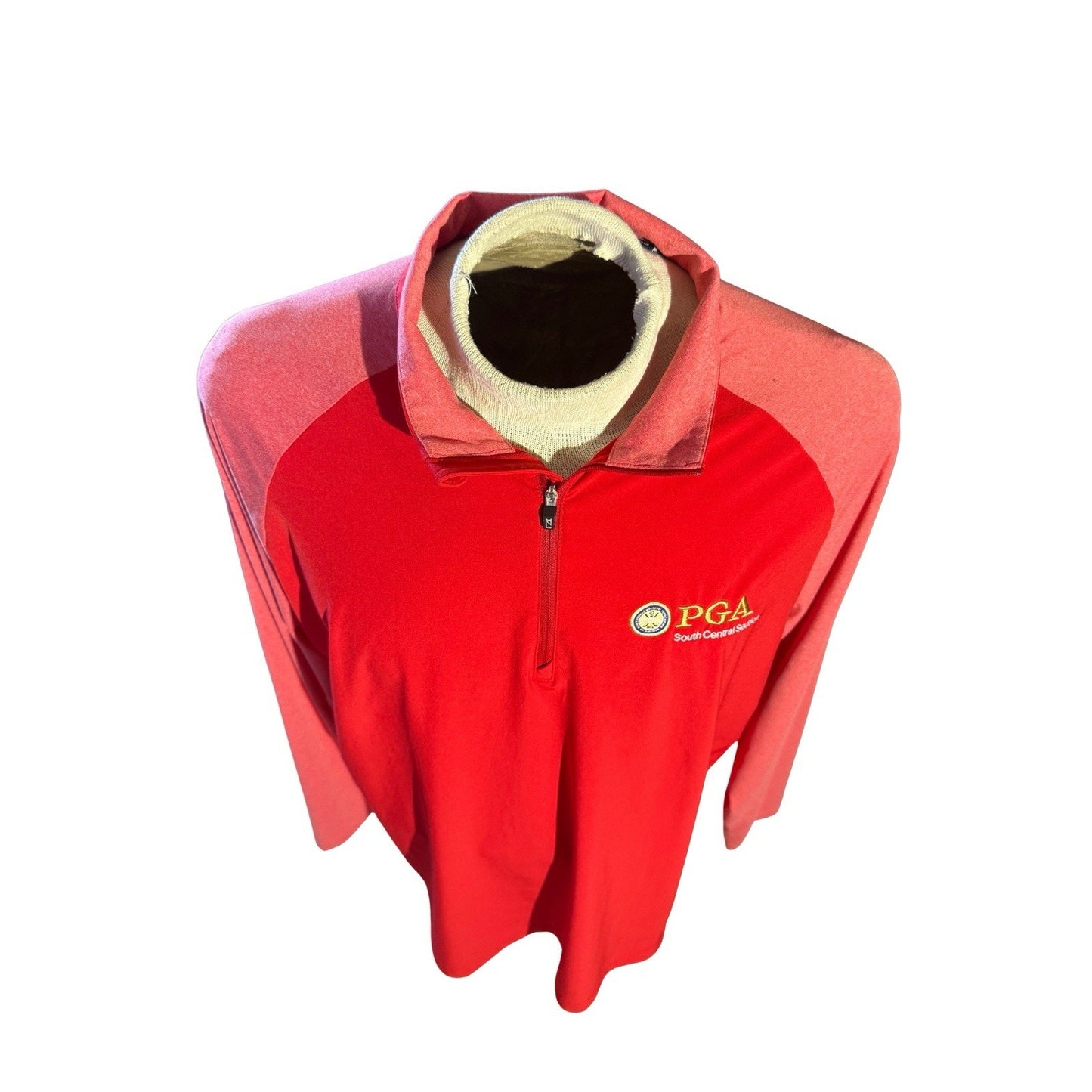Cutter & Buck XL PGA South Central Red 1/4 Zip Golf Pullover Long Sleeve 252