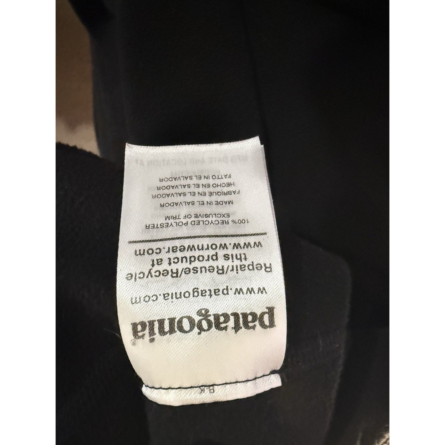 Patagonia Men’s XL Black 1/4 Zip Fleece Pullover Made in El Salvador