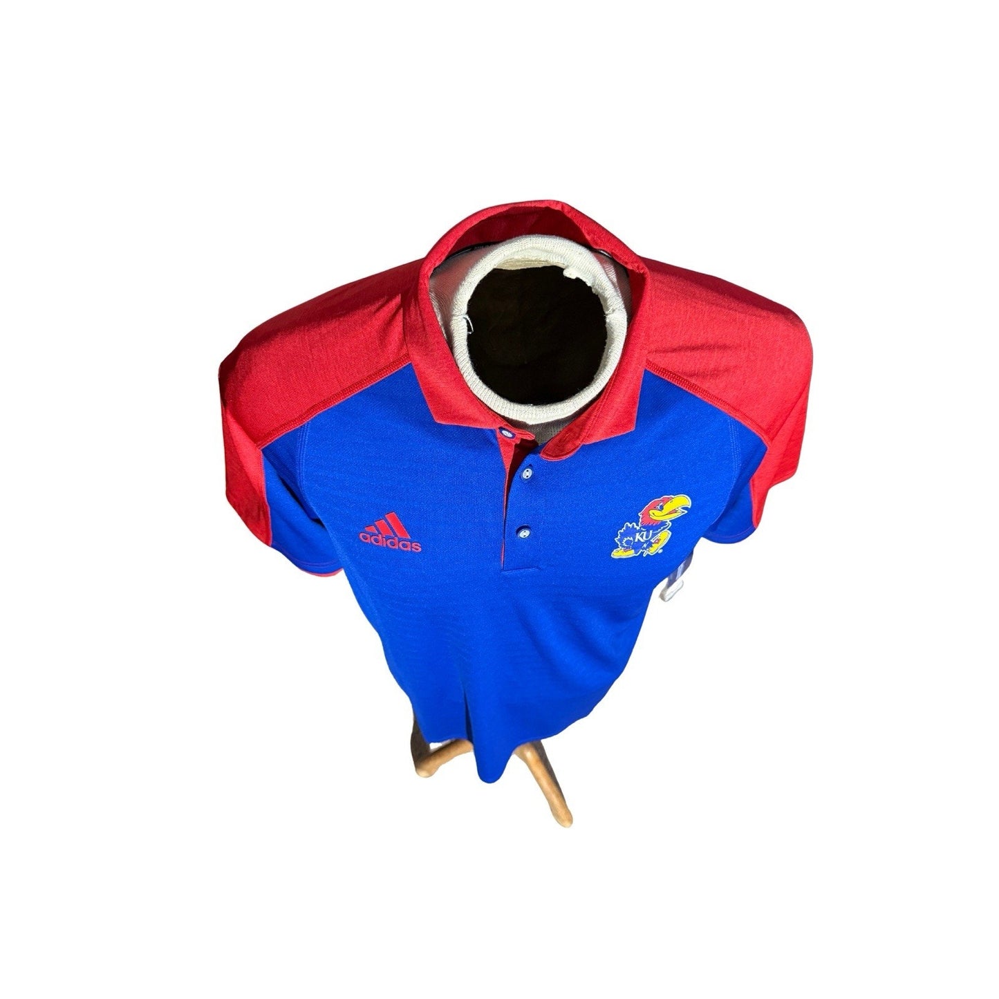 KU Kansas Adidas Mens Polo shirt red Size M