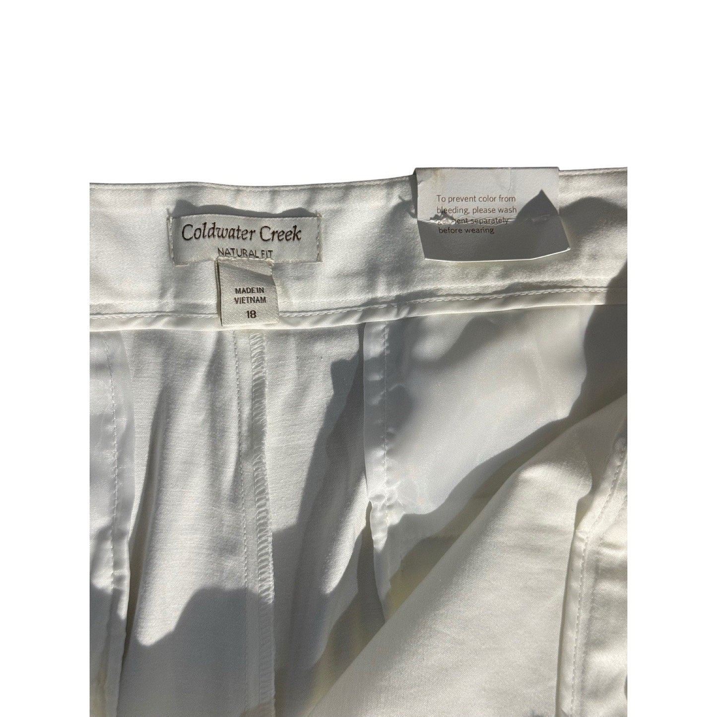 Coldwater Creek Women’s Size 18 White Sateen Ankle Pants Natural Fit NWT