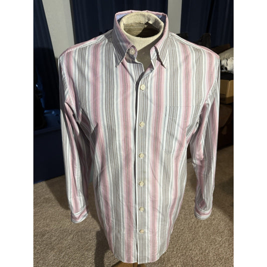 Tommy Bahama Men’s M Striped Cotton Silk Blend Long Sleeve Button Shirt 278