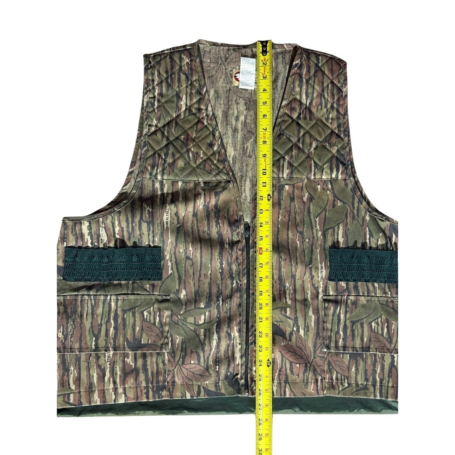 Vintage Sports Afield Woodland Camo Vest Hunting Quilted Men's XXL