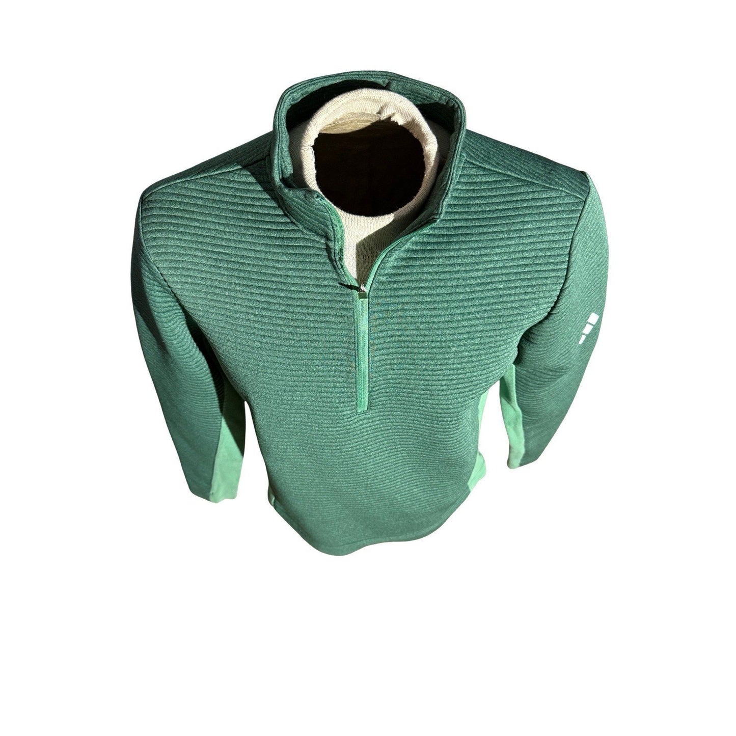 Adidas Women’s Terrex Quarter Zip Pullover Green Ribbed Fleece US M 2024