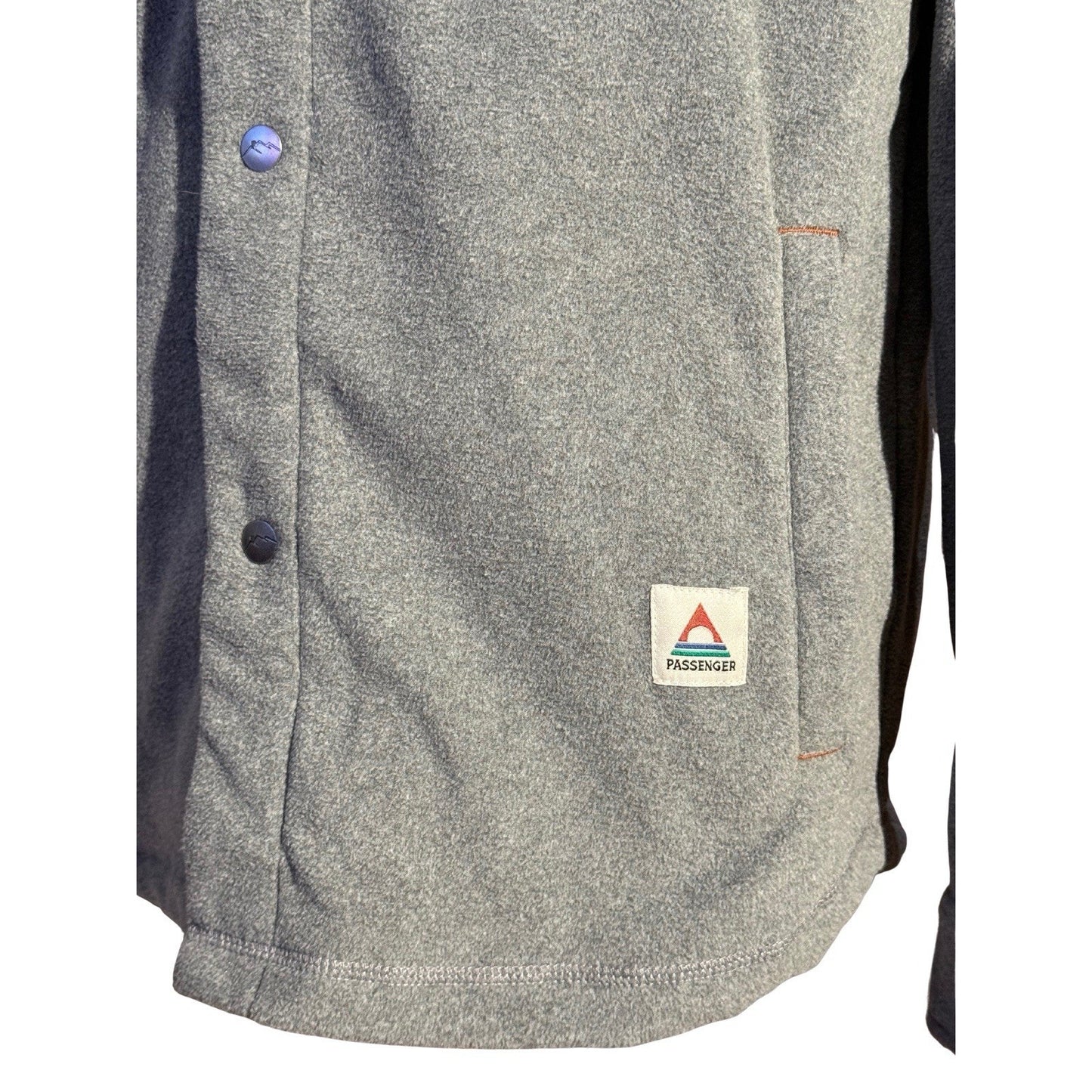 Passenger Made To Roam Fleece Shacket Gray Snap Button Overshirt Men’s Small
