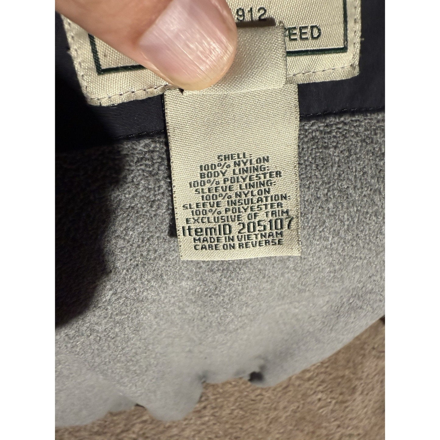 L.L. Bean Men’s XL Navy Thinsulate Jacket Fleece Lined Full Zip Insulated Coat