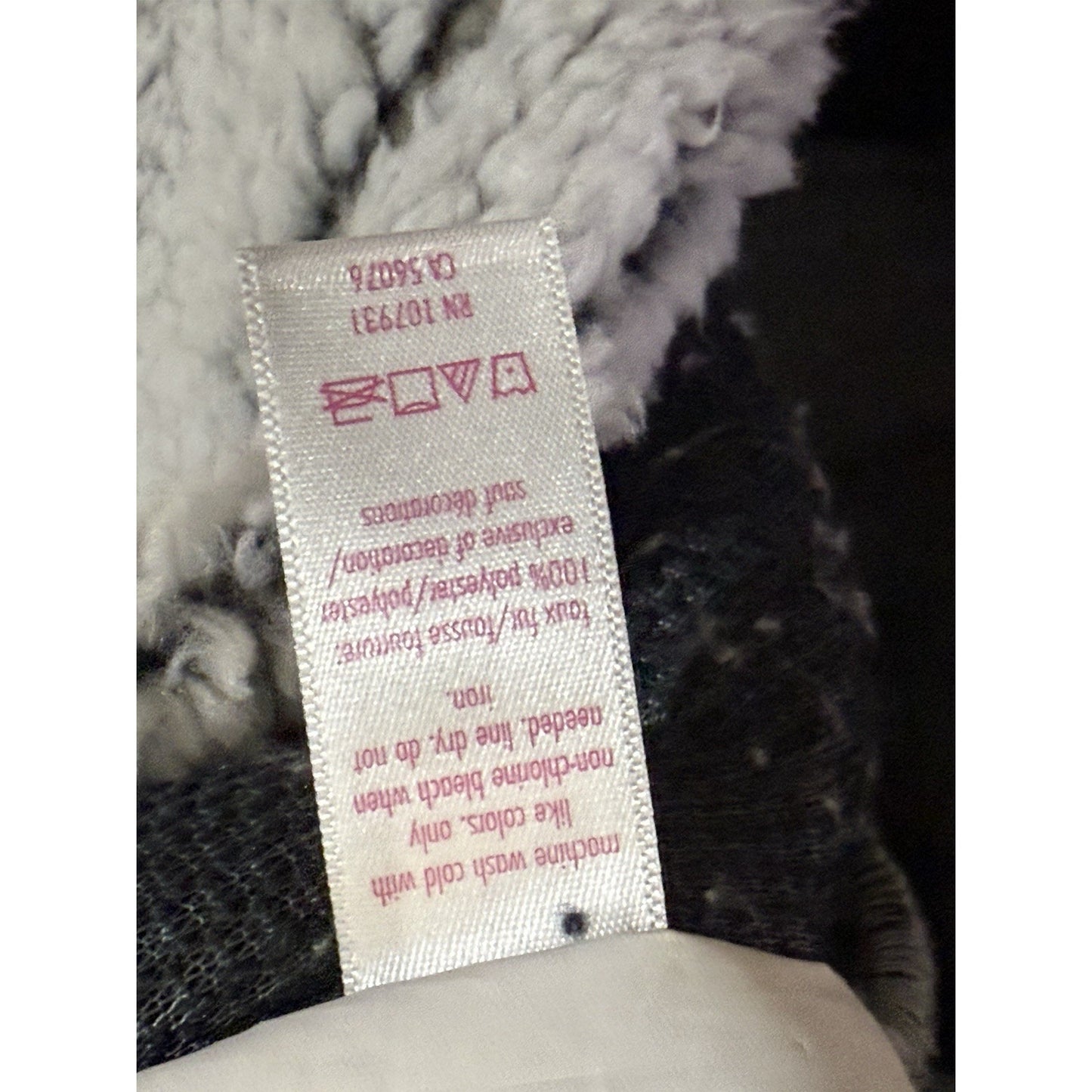 Justice Sherpa Jacket Girls Size 10 Gray Long Sleeve Half Button Soft Warm