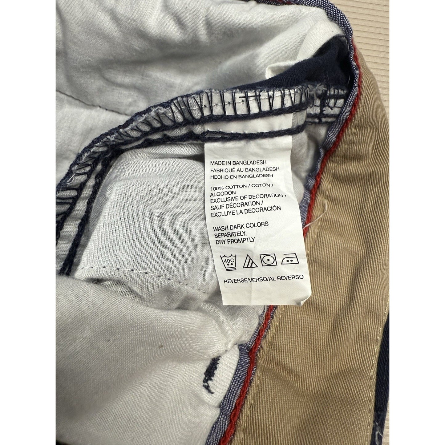 IZOD Men’s 32 Navy Lobster Print Flat Front Shorts Cotton Chino Preppy NWT