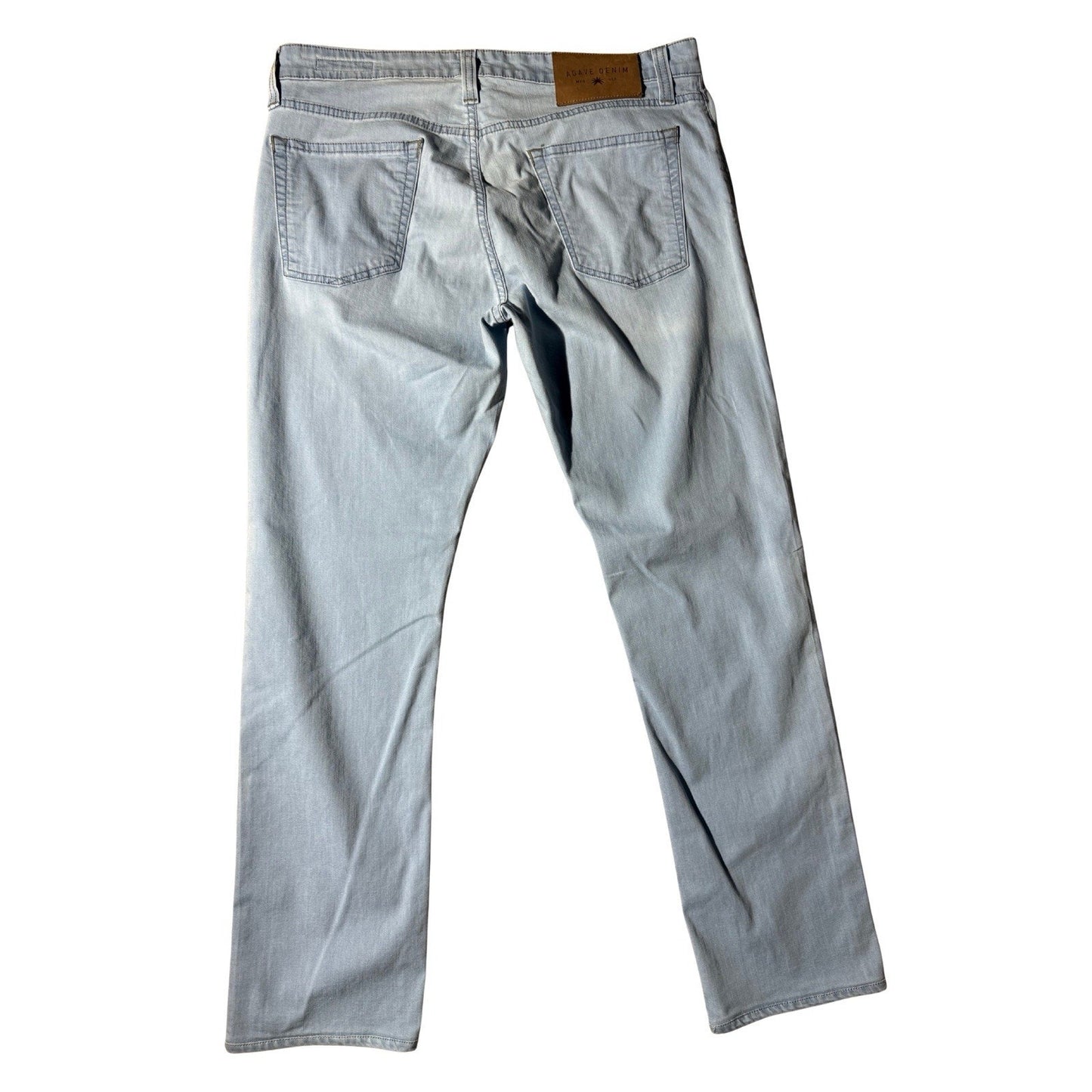 Agave Denim Rocker Jeans Cliffs Light Wash Slim Straight 34x32 USA