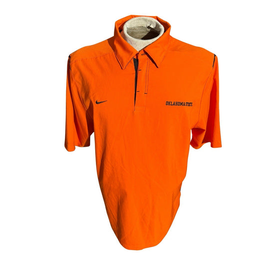 Nike Team Oklahoma State Cowboys Polo Shirt Men’s Medium Orange Dri-FIT