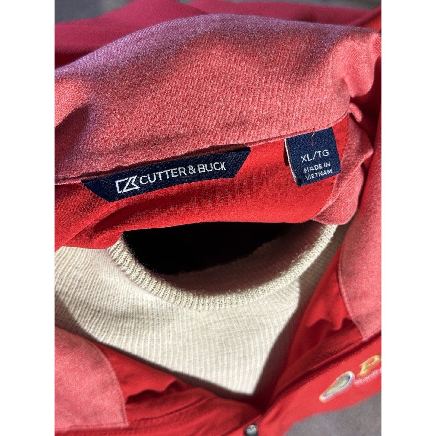 Cutter & Buck XL PGA South Central Red 1/4 Zip Golf Pullover Long Sleeve 252