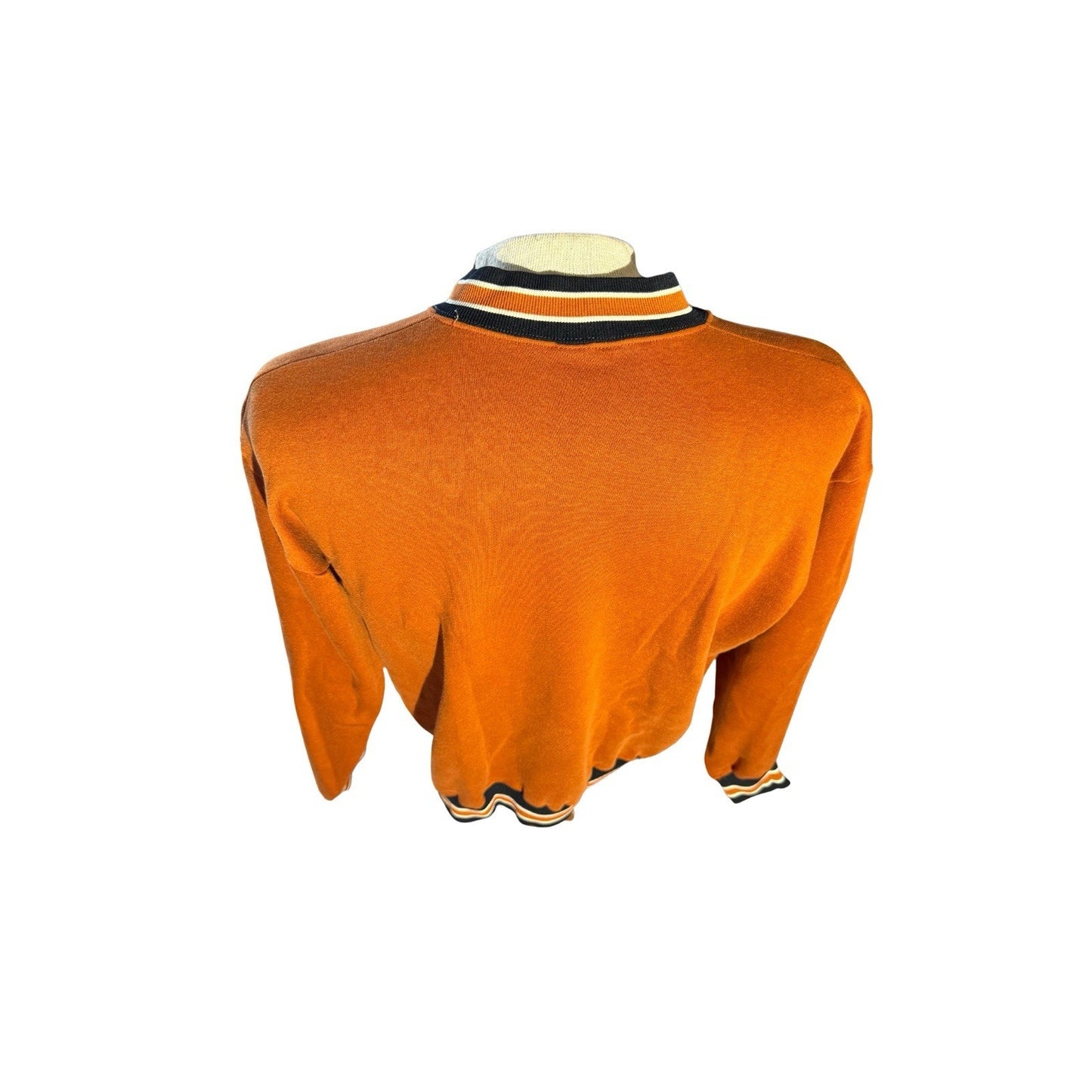 VTG 70s Russell Athletic OSU Oklahoma State V-Neck Sweatshirt Orange L Gold