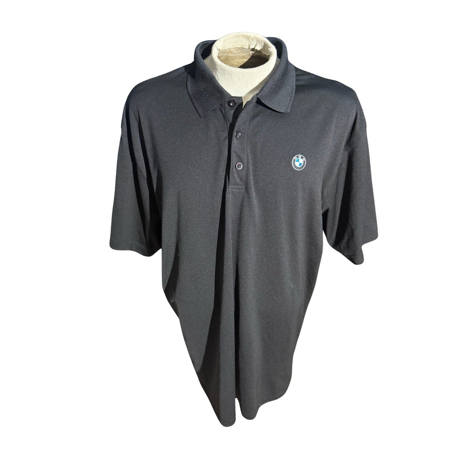 BMW Black Polo Shirt Men’s 2XL Embroidered Logo Short Sleeve Performance Golf