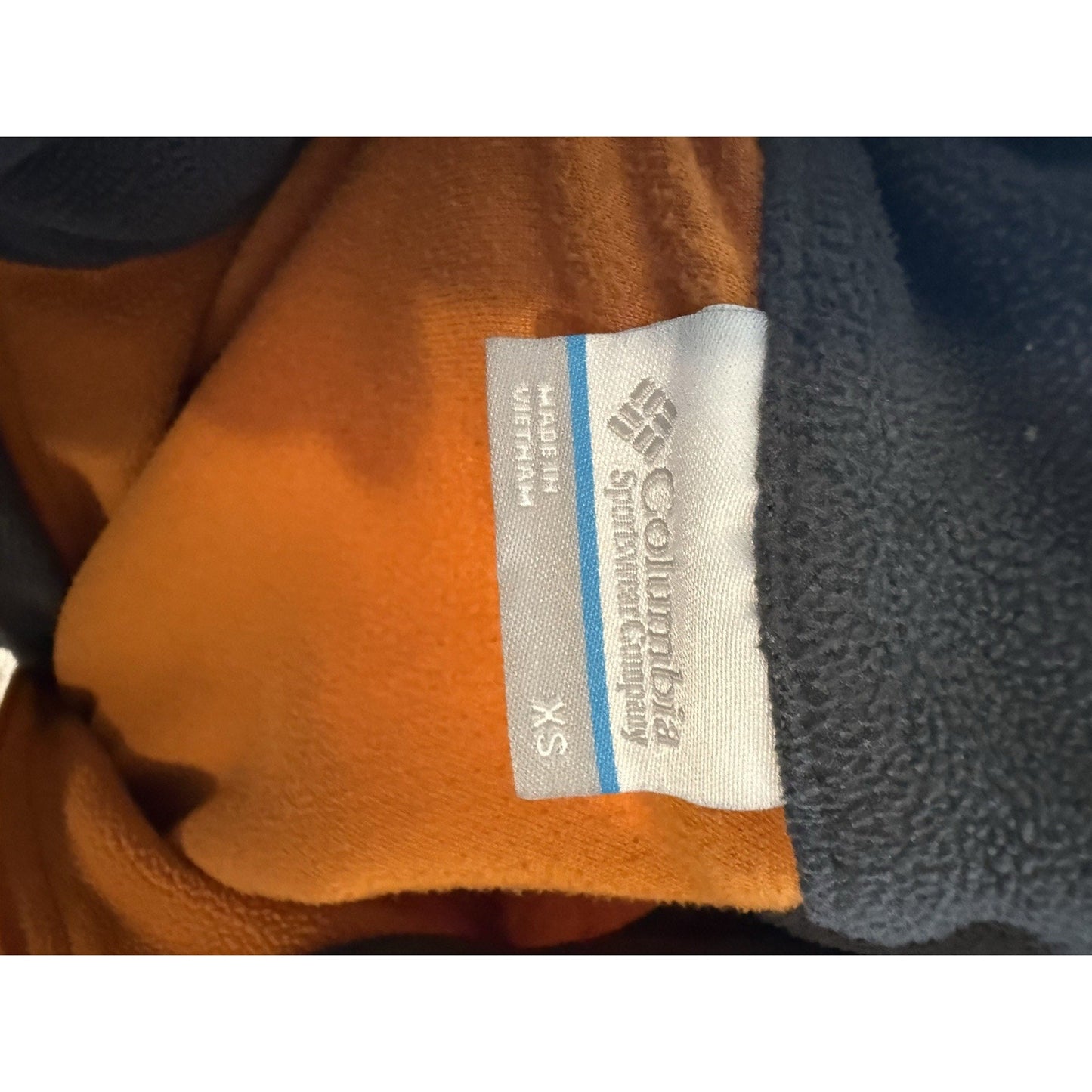 Columbia Mens Fleece Jacket Orange Quarter Zip Size XS