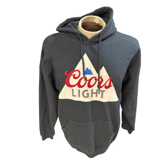Coors Light Hoodie Men’s Large Gray Pullover Sweatshirt Beer Logo Graphic