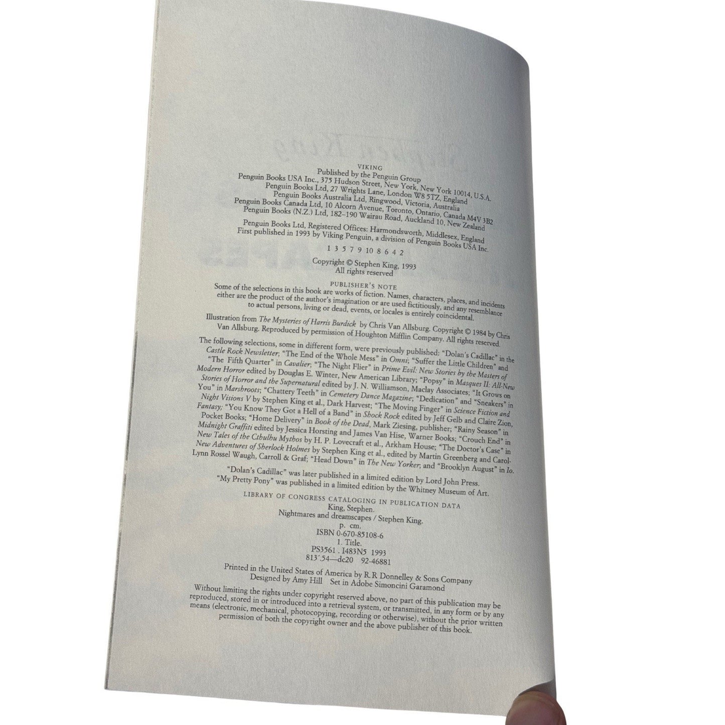 Stephen King Nightmares & Dreamscapes 1st Edition 1993 Hardcover Dust Jacket HC