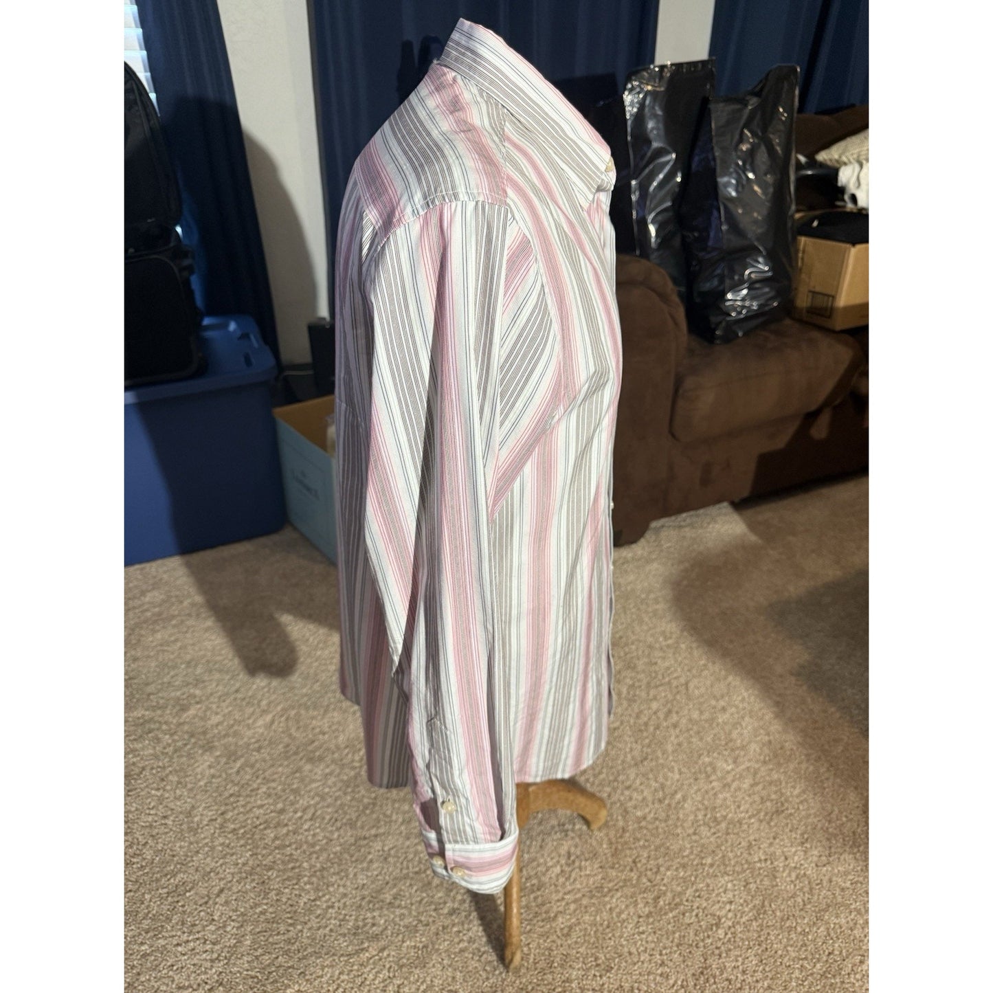 Tommy Bahama Men’s M Striped Cotton Silk Blend Long Sleeve Button Shirt 278