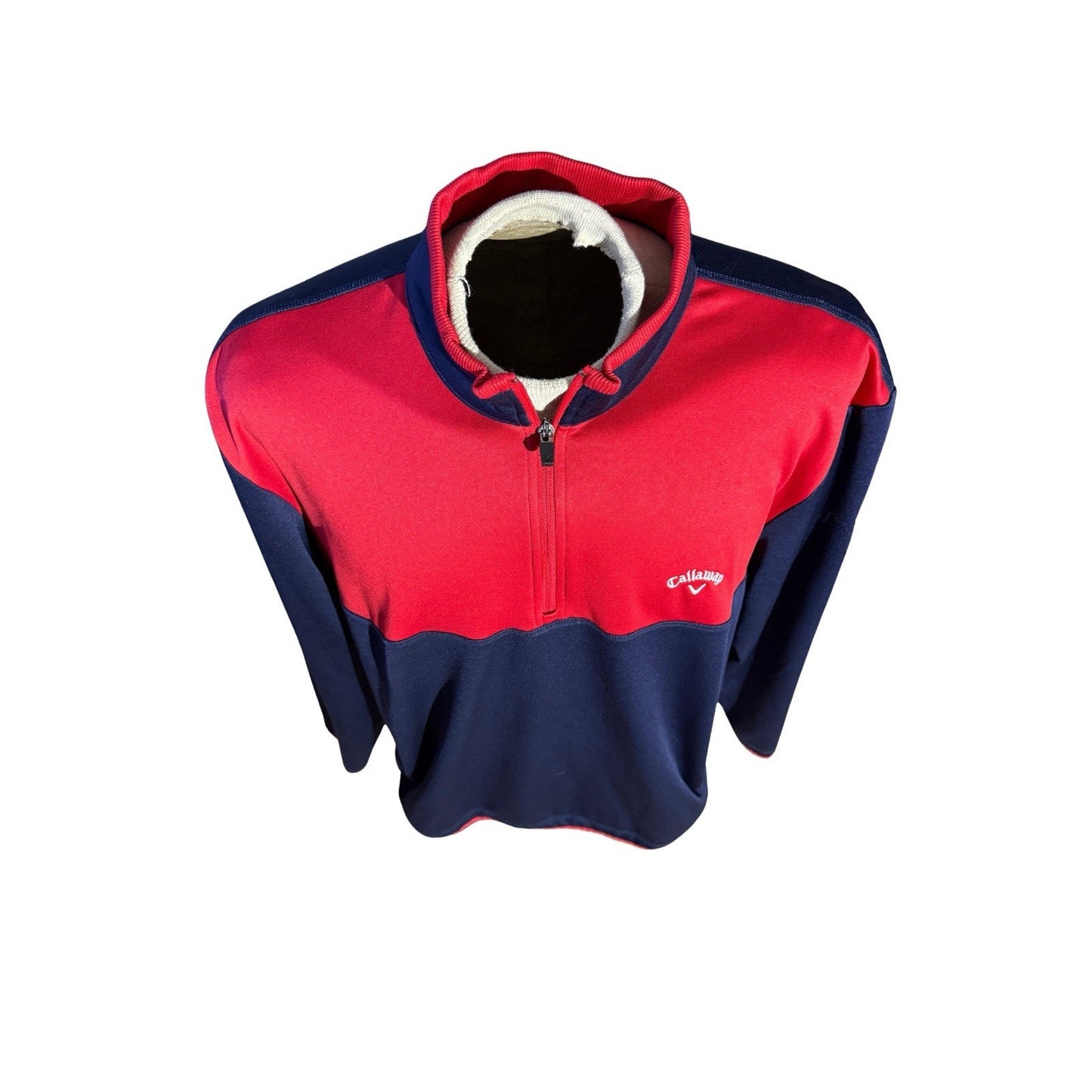 Callaway Golf USA Flag 1/4 Zip Pullover Red Navy Fleece Men’s XL