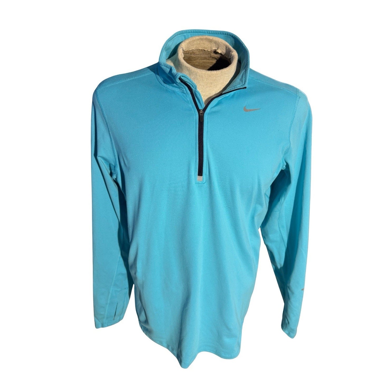Nike Dri-Fit Men's Running Activewear Pullover Long Sleeve 1/4 Zip Blue Size M