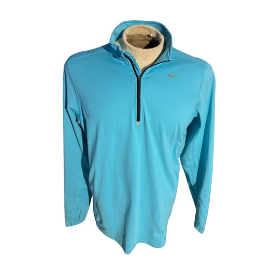 Nike Dri-Fit Men's Running Activewear Pullover Long Sleeve 1/4 Zip Blue Size M
