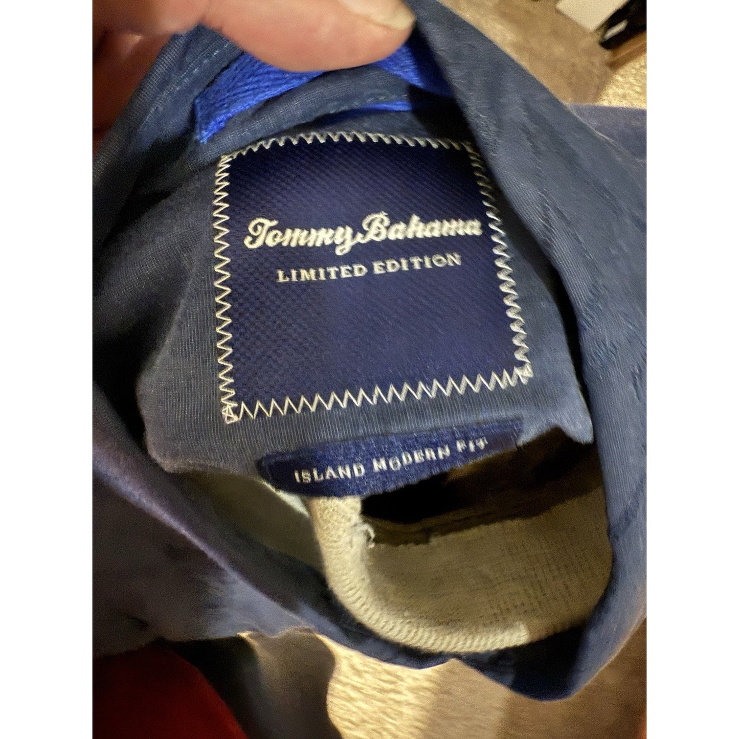 Tommy Bahama Limited Edition Silk Blend Shirt Blue Embroidered XXL Modern Fit