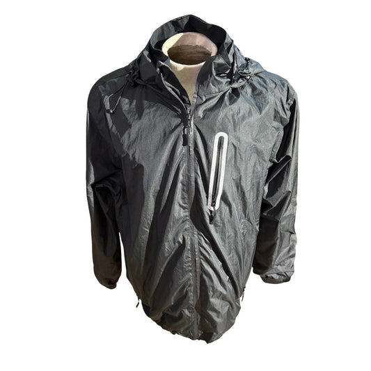 SwissWell Men’s Large Black Waterproof Windbreaker Hooded Rain Jacket