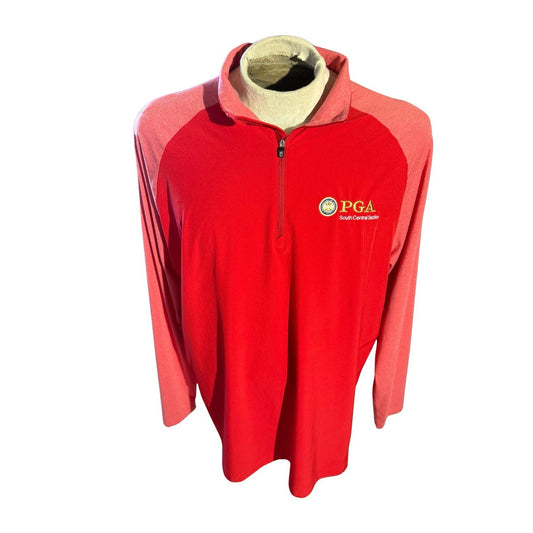 Cutter & Buck XL PGA South Central Red 1/4 Zip Golf Pullover Long Sleeve 252