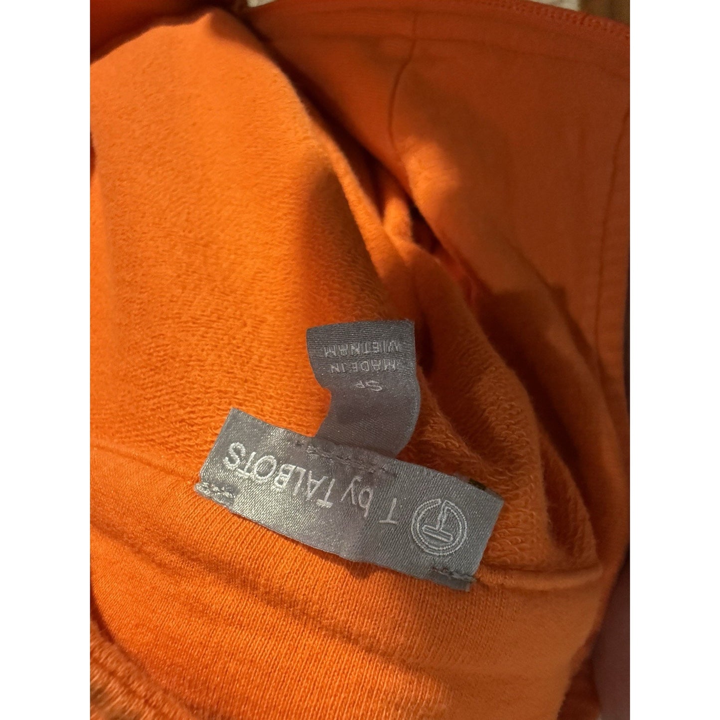 T by Talbots Women’s Orange Quarter Zip Pullover Top SP Cotton Stretch