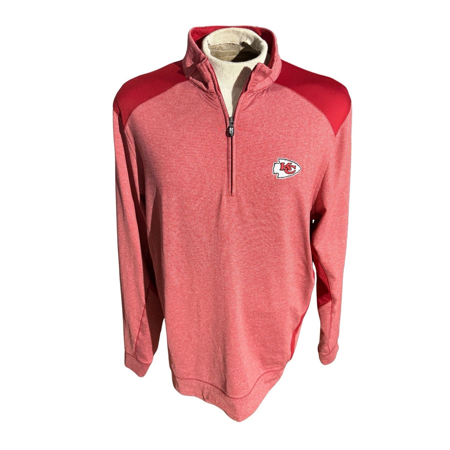 Cutter & Buck Kansas City Chiefs Quarter Zip Pullover Men’s L Red CB DryTec