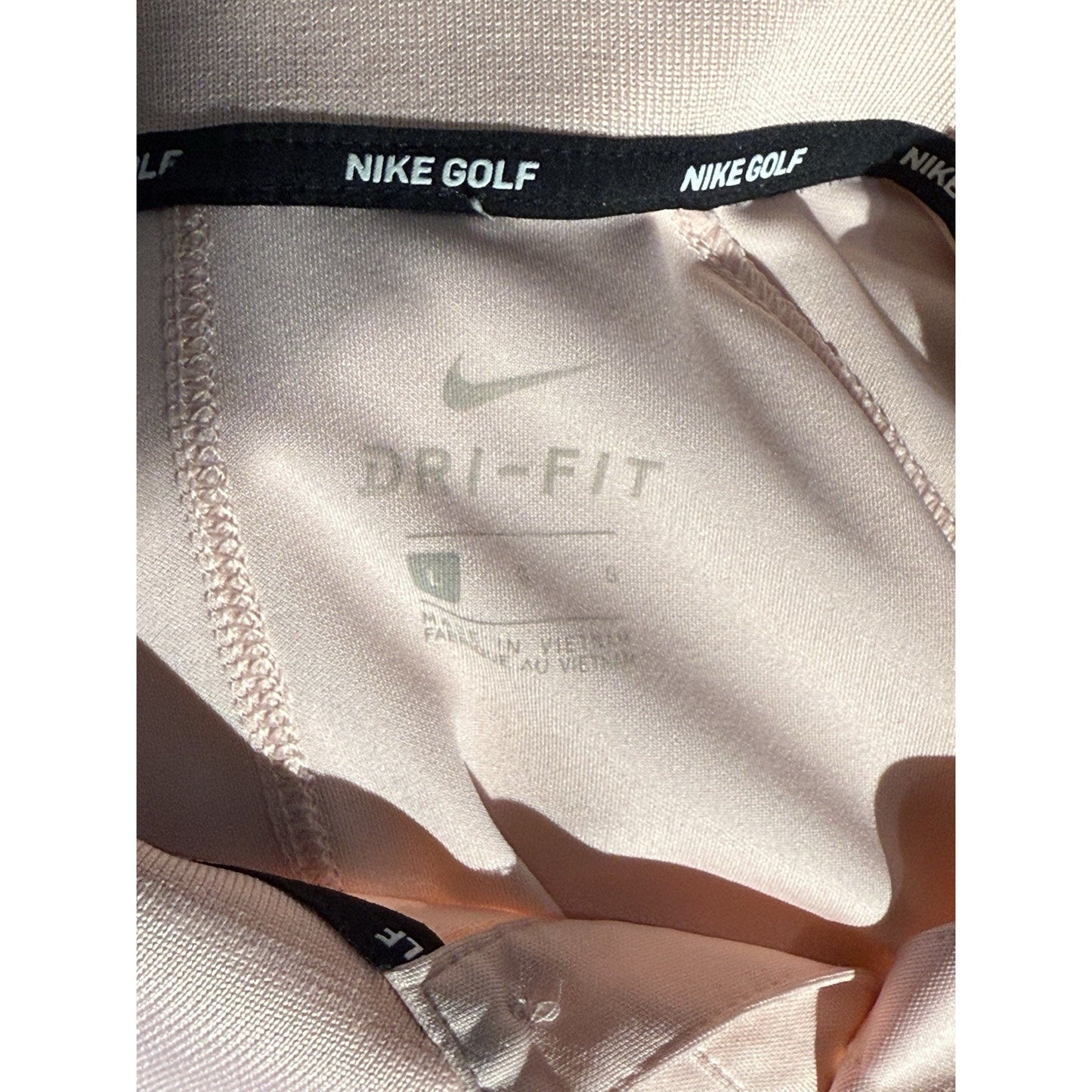 Nike Dri-Fit Golf Polo Shirt Mens Size Large Pink Short Sleeve