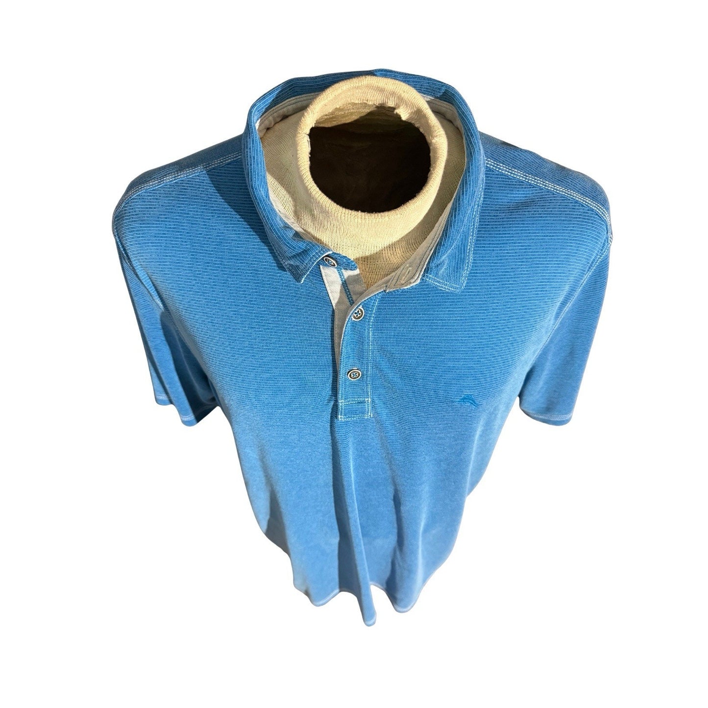 Tommy Bahama Men's Polo Shirt Size XXL Blue Solid Logo Cotton Preppy Tropical