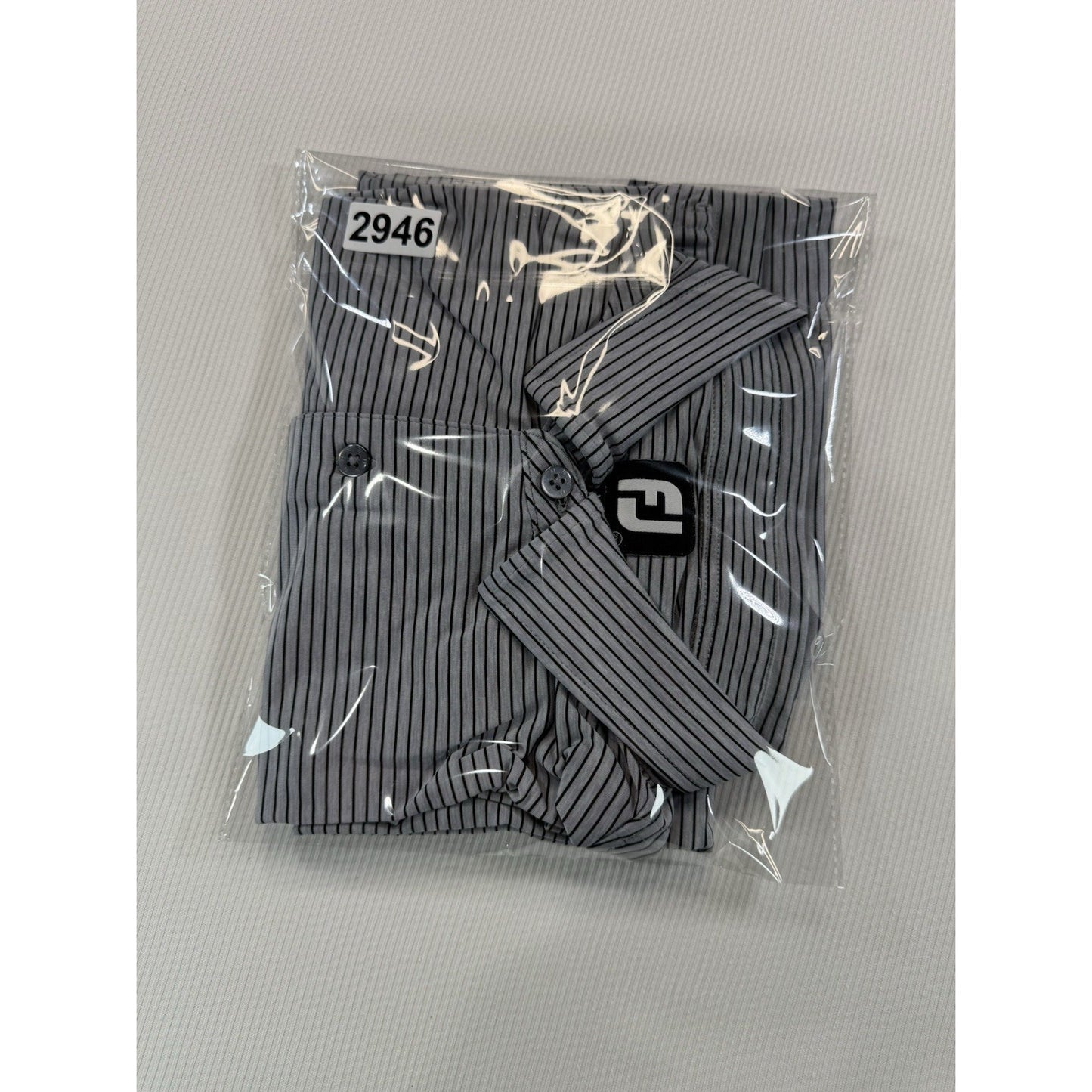 FootJoy FJ Golf Polo Shirt Mens 2XL Gray Striped Performance Polo