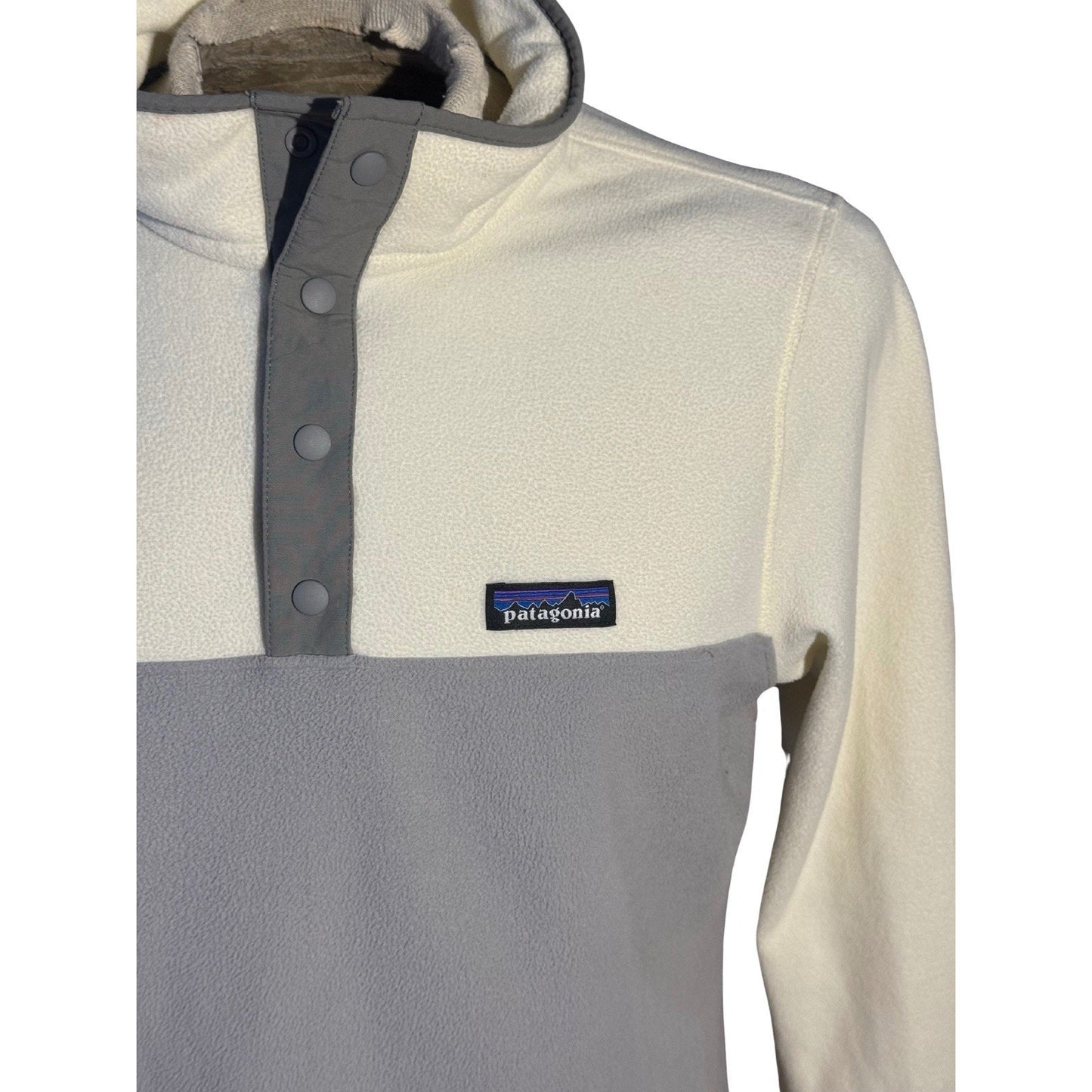 Patagonia Women’s Lightweight Synchilla Snap-T Fleece Pullover Gray White L SP20
