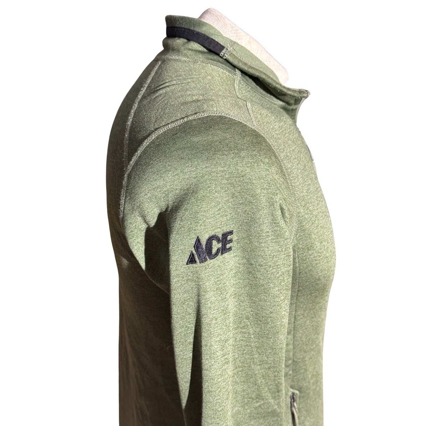 The North Face Women’s Green Full Zip Fleece Jacket Size M Logo ACE Embroidery