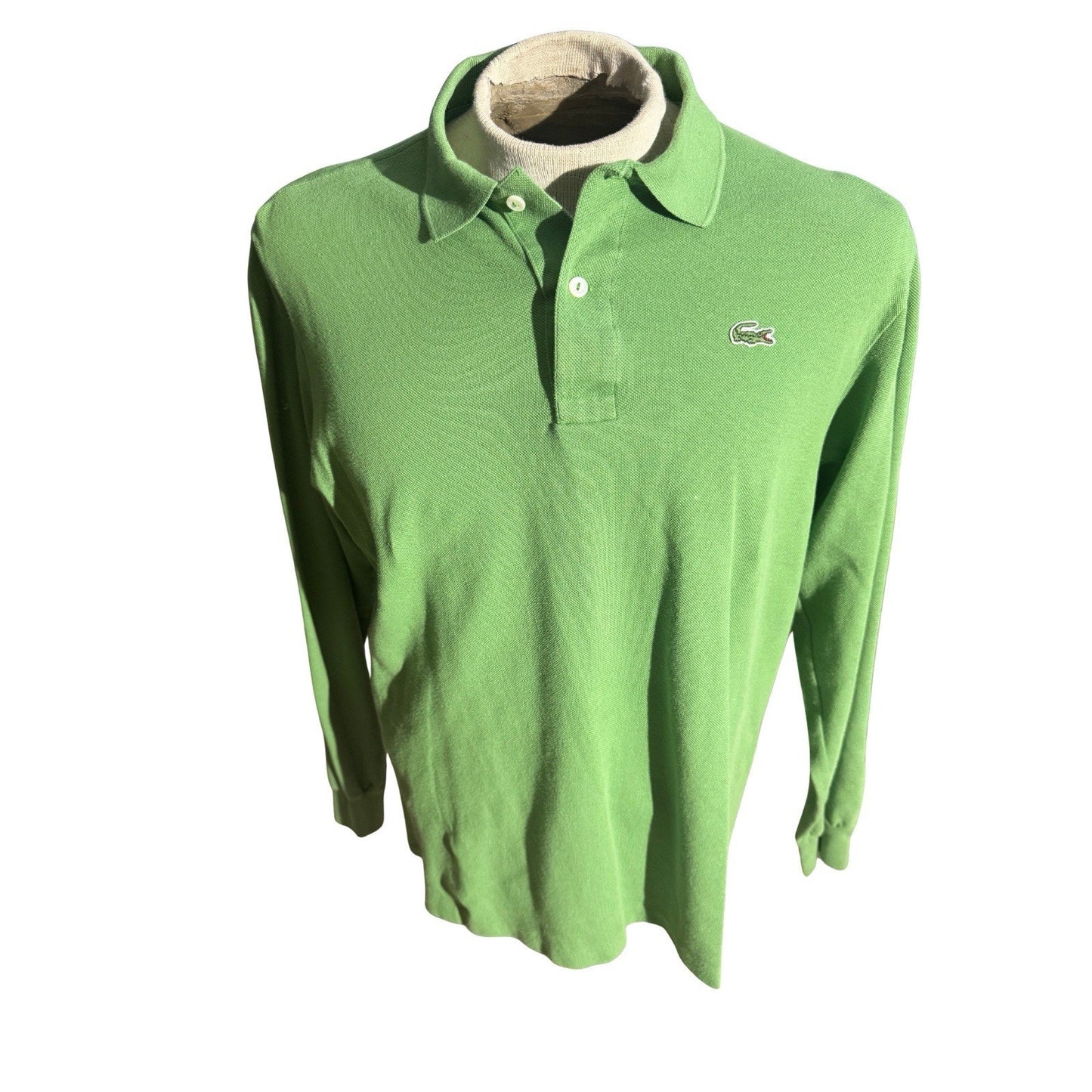 Lacoste Men’s XL Long Sleeve Polo Shirt Green Crocodile Logo Made in Peru