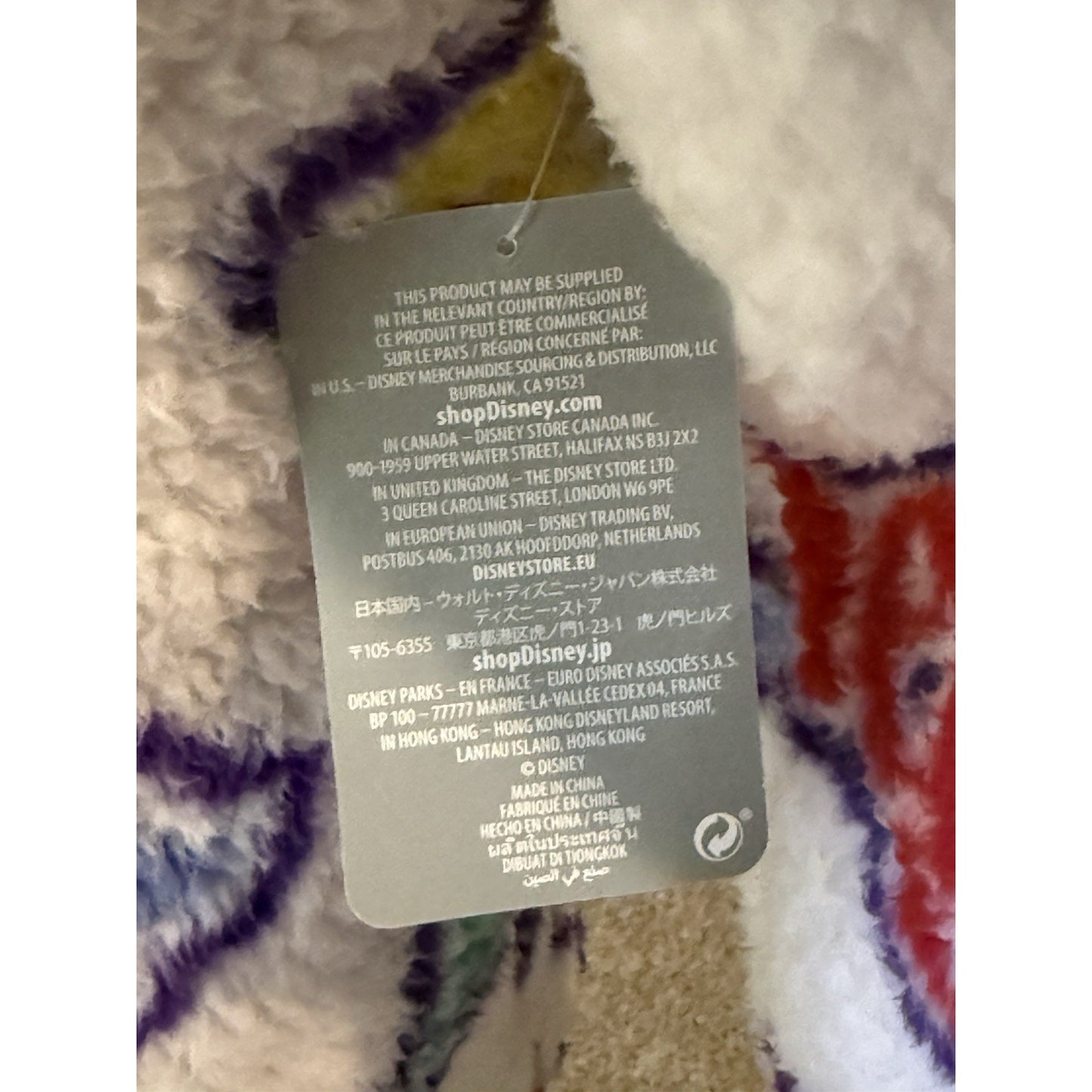 Disneyland Sherpa Fleece Sweatshirt Small Multicolor Logo Print Crewneck