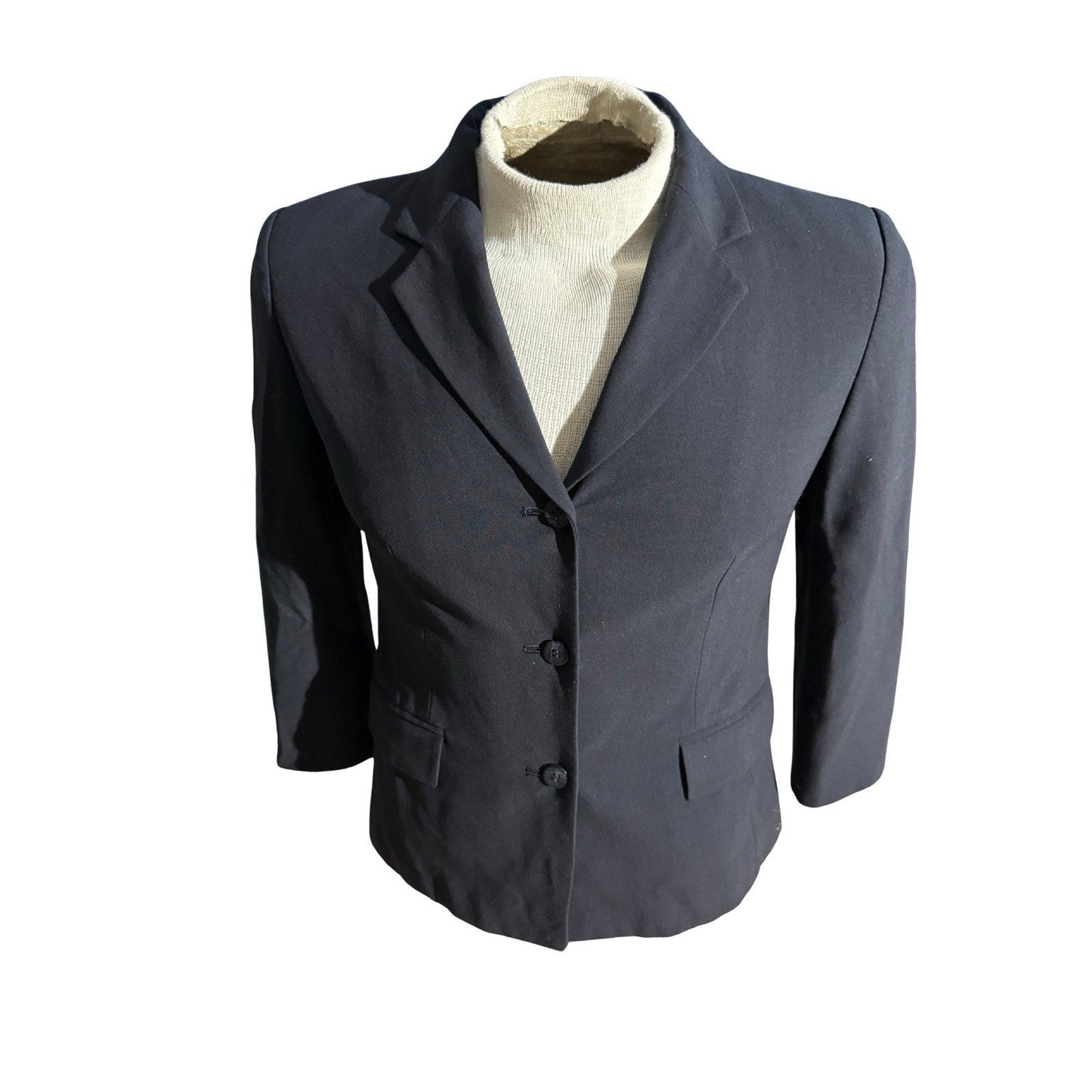 Talbots Petites Black Stretch Blazer Jacket Women’s 8 Made in Japan