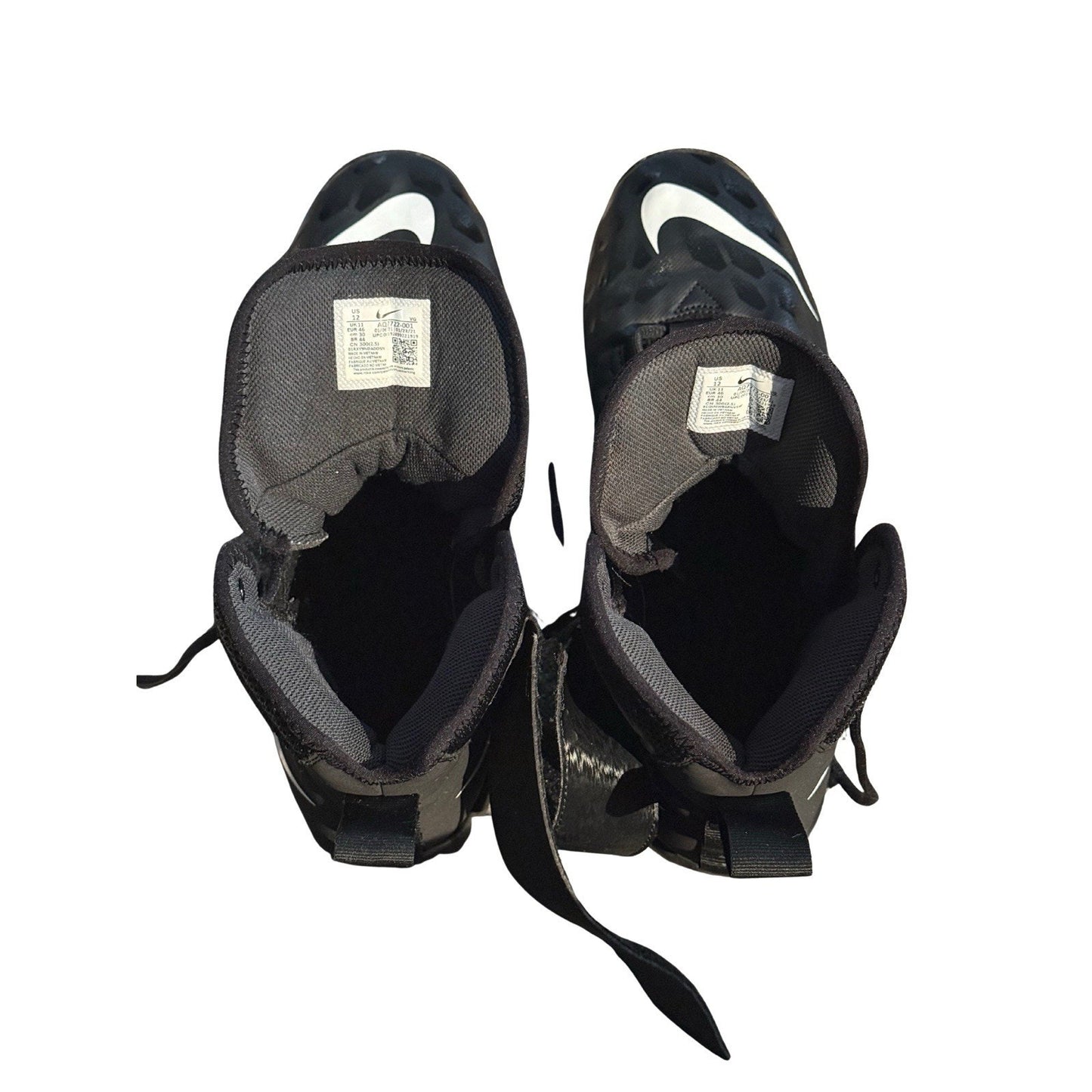 Nike Force Savage Shark 2 Lineman Football Cleats Size 12 Men Black AQ7722-001