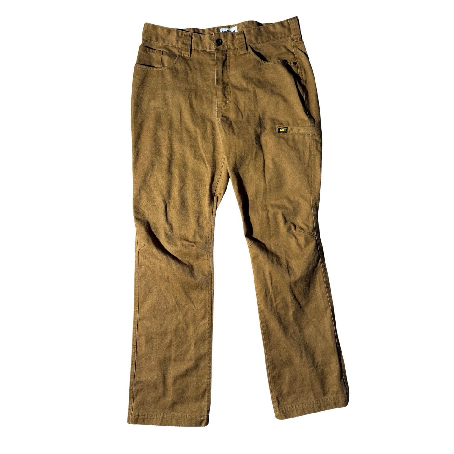Caterpillar CAT Men’s Work Pants 34x32 Brown Canvas Utility Carpenter Straight