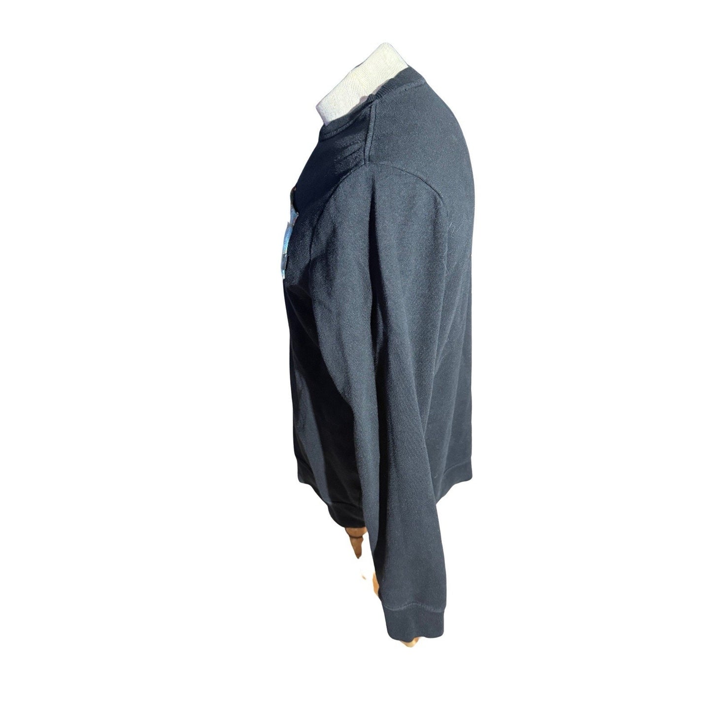 Vans Men’s Medium Black Crewneck Sweatshirt Floral Pocket Long Sleeve Pullover