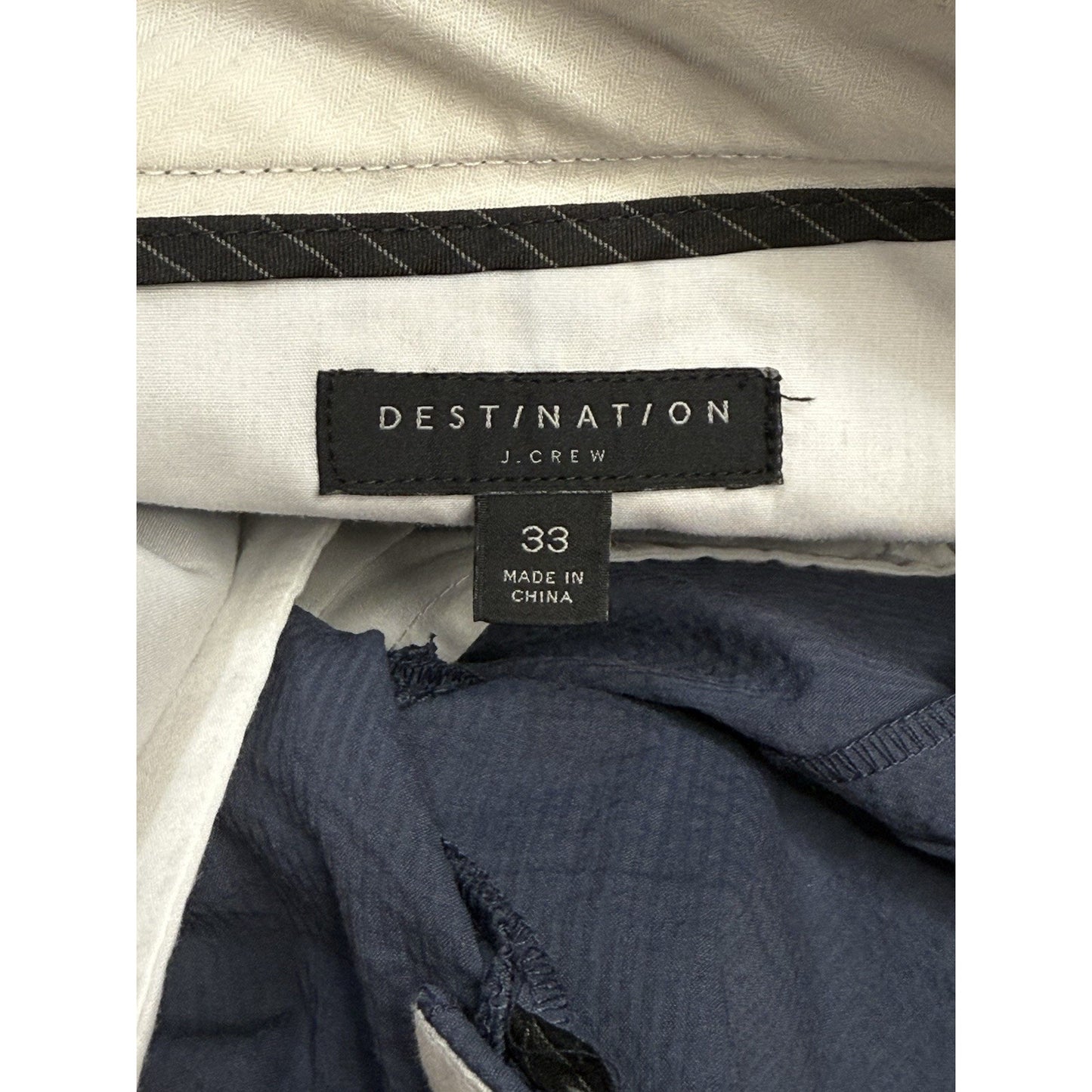 J.Crew Destination 33 Navy Stretch Shorts Cotton Blend Seersucker Casual