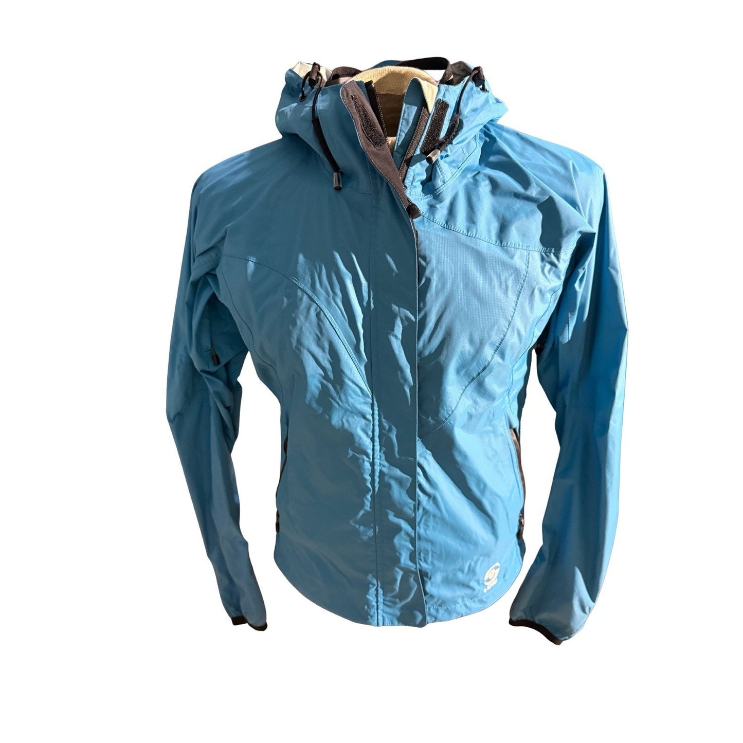 Loki S.O.L.V.E.D. N.Pac Women’s Small Blue Waterproof Packable Shell Jacket