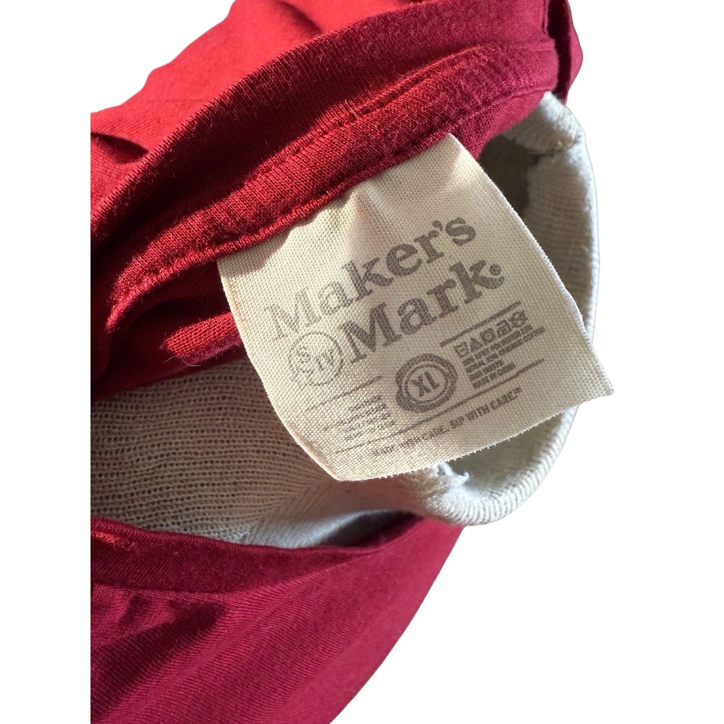 Maker’s Mark Bourbon Whiskey T-Shirt Red Men XL Graphic Promo Distillery Tee 263