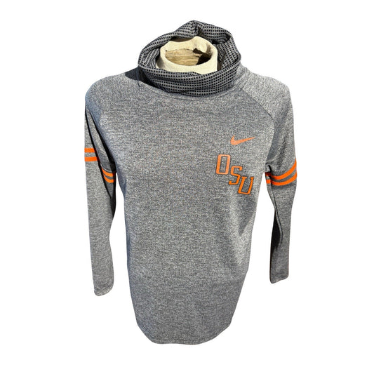 Nike Women’s OSU Oklahoma State Cowboys Therma-Fit Funnel Neck Pullover M Gray