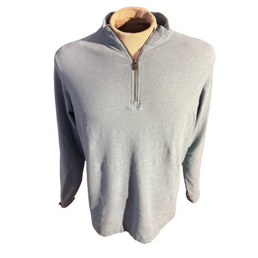 Peter Millar Women’s M Mountainside 1/4 Zip Pullover Blue Baby Alpaca Pima