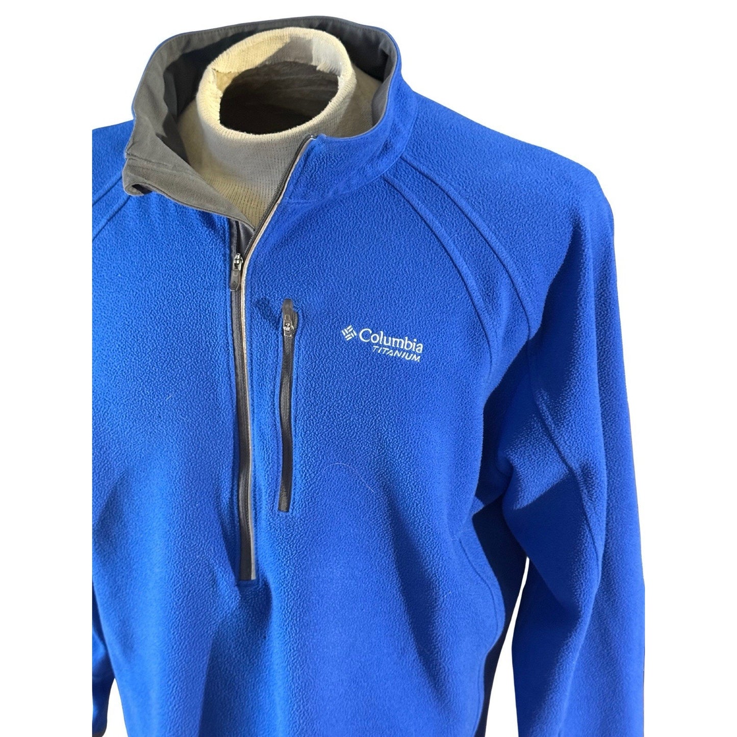 Columbia Titanium Omni-Heat Fleece Pullover Blue 1/2 Zip Men’s Large