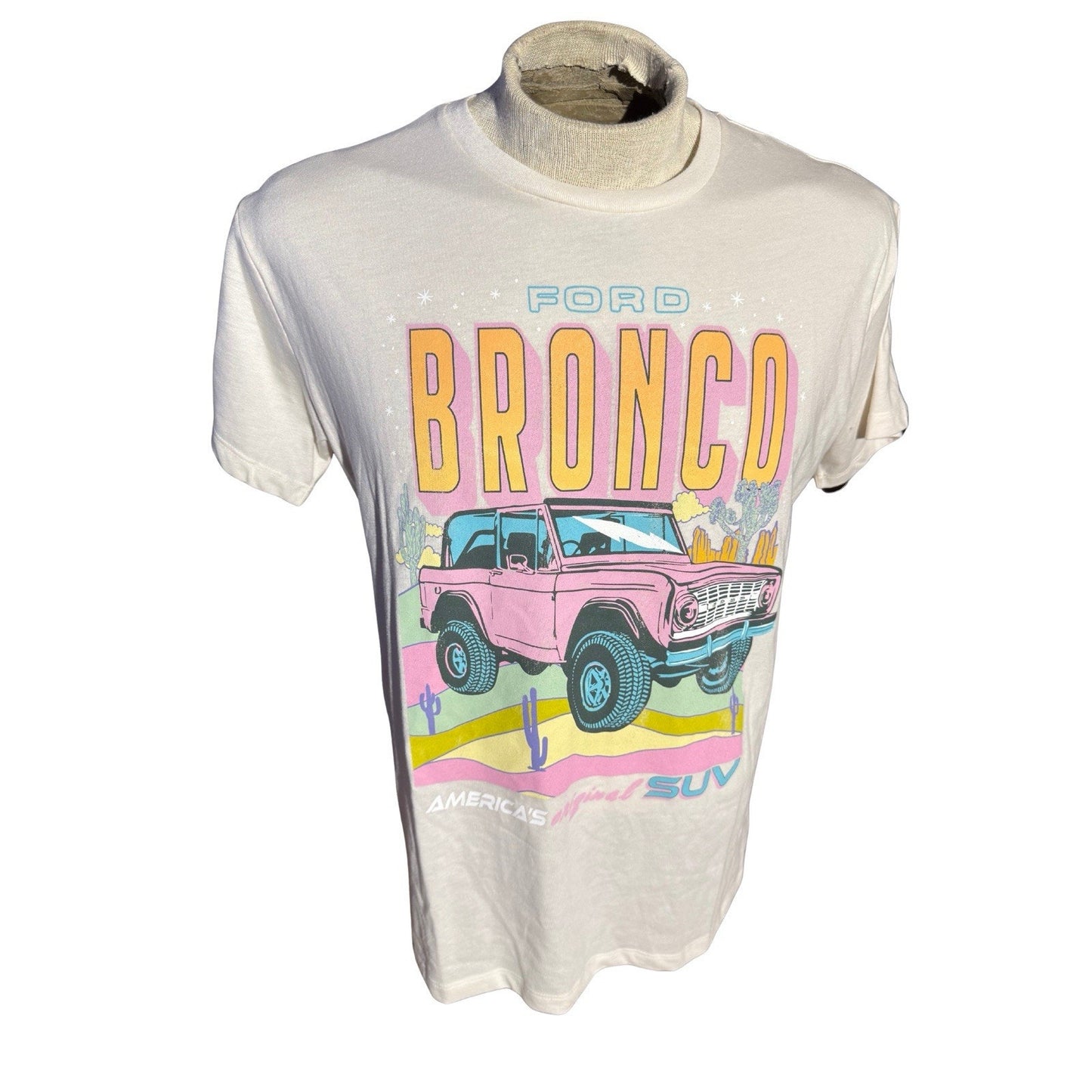 Ford Bronco T-Shirt XL White Graphic Tee Official Licensed Retro Off Road SUV
