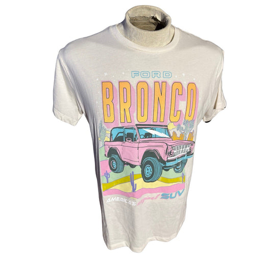 Ford Bronco T-Shirt XL White Graphic Tee Official Licensed Retro Off Road SUV