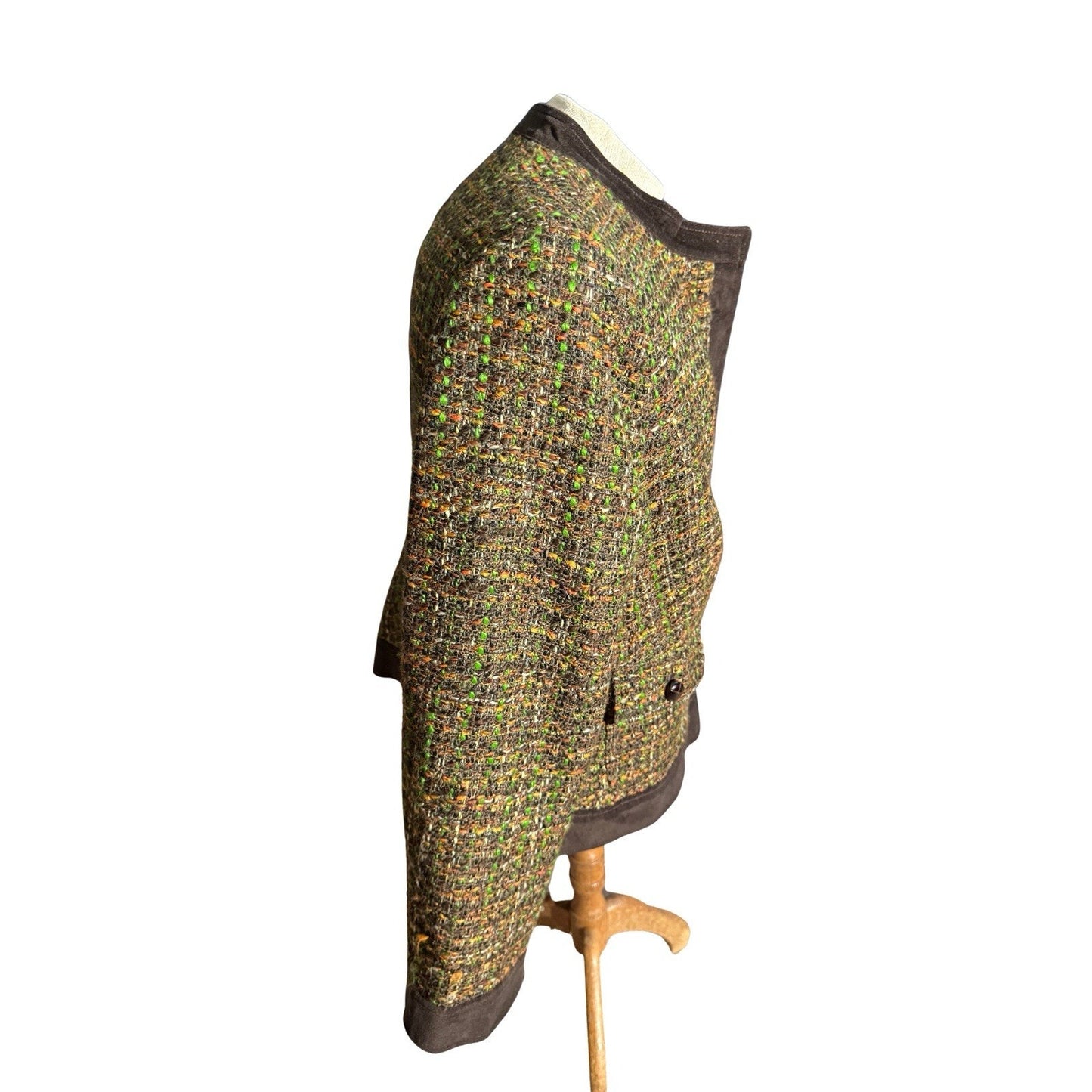 Talbots Women’s 16 Tweed Jacket Brown Green Multicolor Wool Blend Lined Blazer