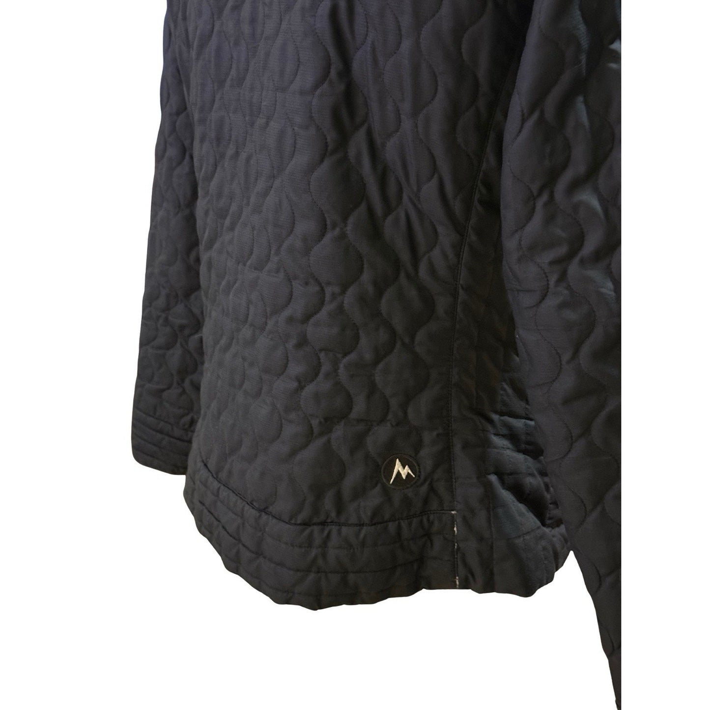 Marmot Black Quilted Jacket Men’s Large Faux Fur Collar Insulated Zip Bomber