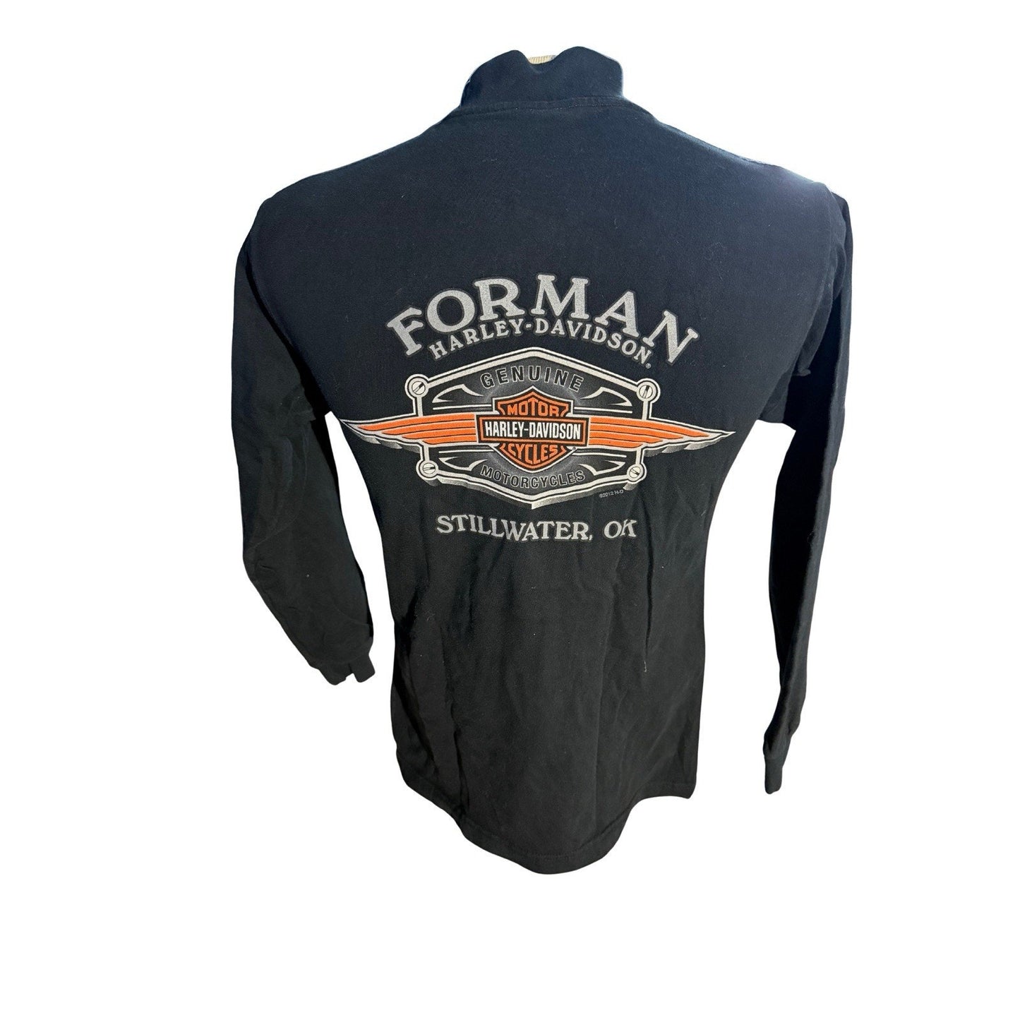 Vintage Harley-Davidson Forman Stillwater OK Black Mock Neck Shirt Women’s Small